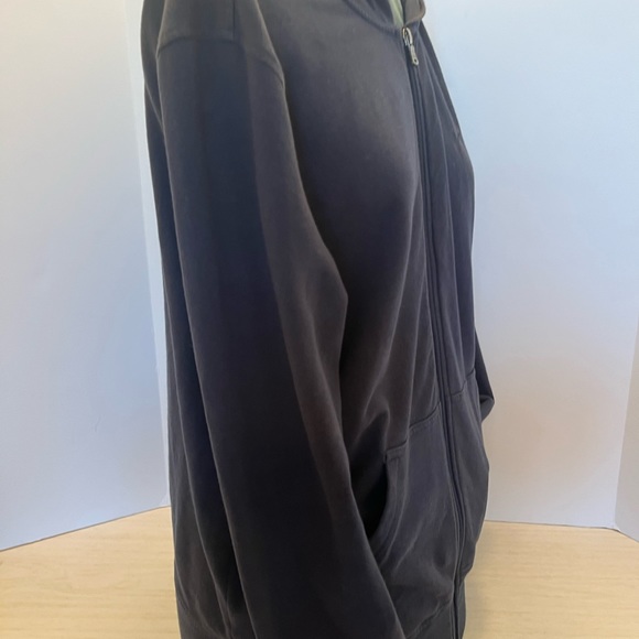 Michael Kors Size M Mens Fleece Logo Zip Up Blue Hoodie drawstring is missing. - Picture 4 of 12